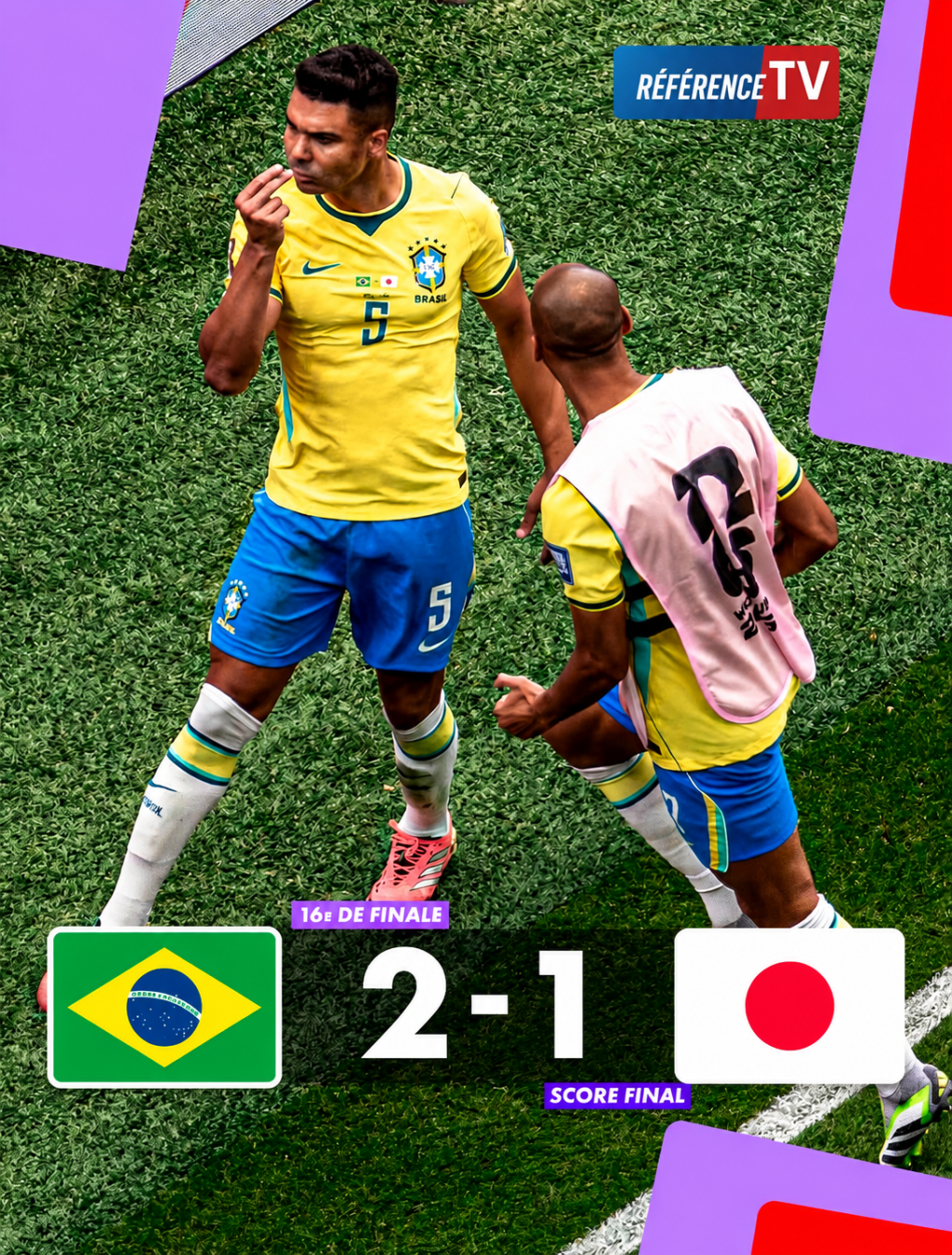 Le Brésil de Marquinhos renverse le Japon et file en huitièmes de&nbsp;finale